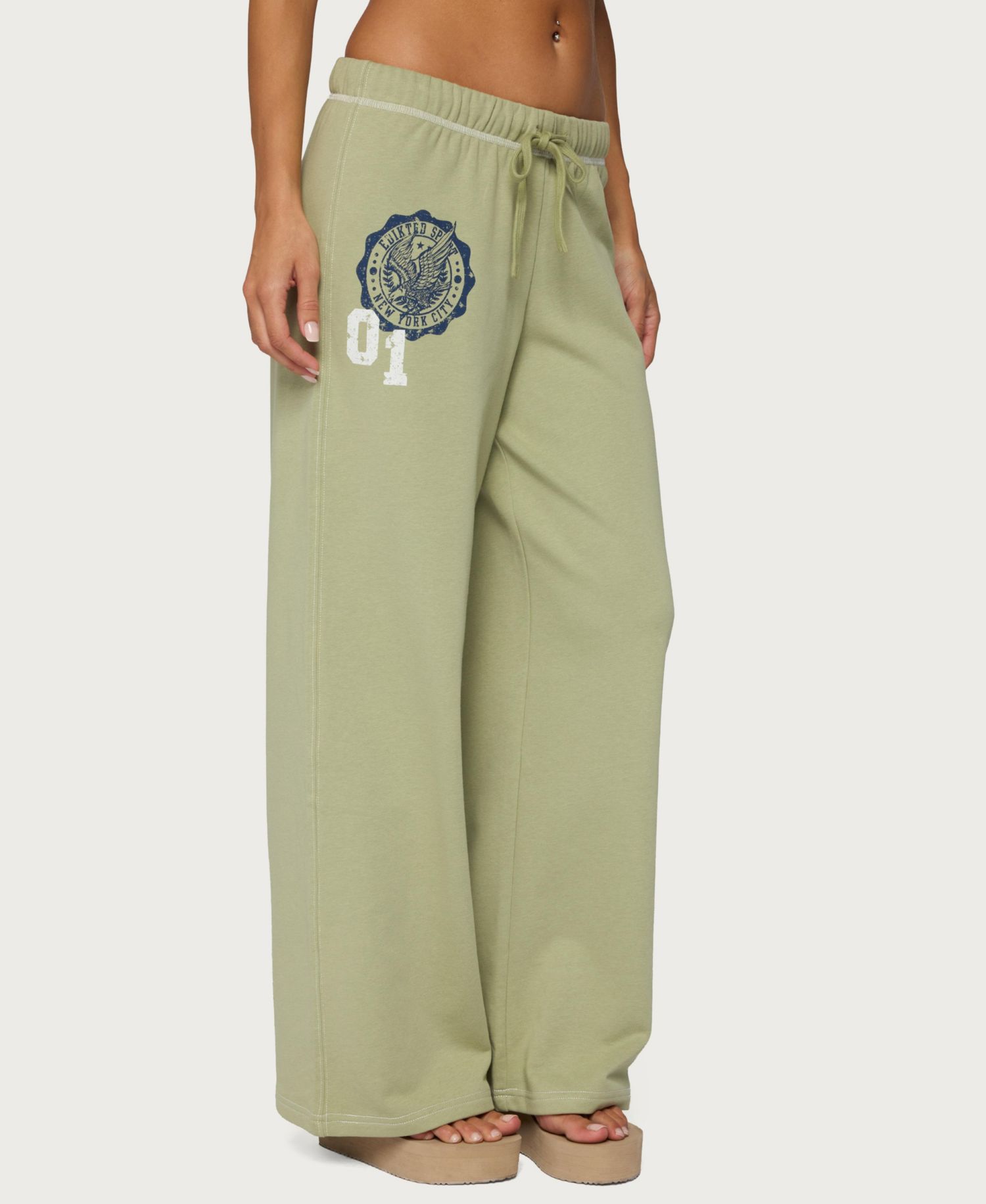 Women's Spirit Low-Rise Wide-Leg Cotton-Blend Sweatpants
