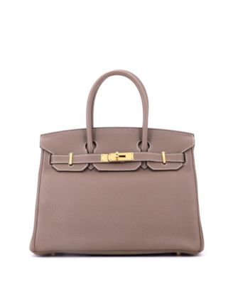 Pre-Owned Hermes Birkin 30 Handbag Grey Togo with Gold Hardware