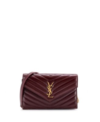 Small Classic Monogram Wallet on Chain Matelasse Chevron Leather