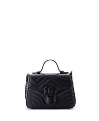 Mini GG Marmont Monochrome Top Handle Flap Bag Matelasse Leather