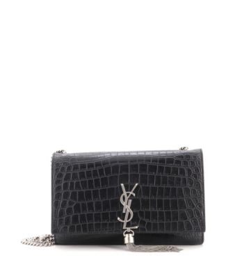 Medium Classic Monogram Tassel Crossbody Bag Embossed Leather