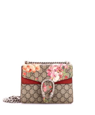 Mini Dionysus Bag Blooms Print GG Coated Canvas