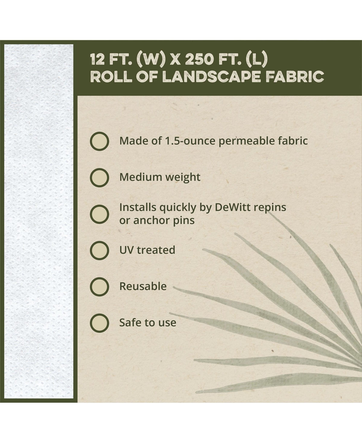 DeWitt N-Sulate 12' x 250' Plant Cover Freeze Protection Frost Blanket, (5 Pack)