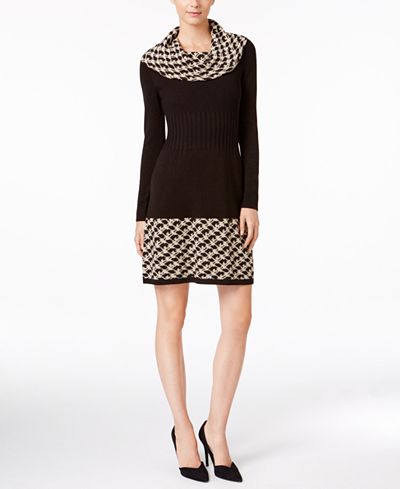 Jessica Howard Petite Cowl-Neck Sweater Dress