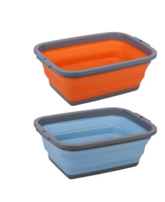 2 Pack Collapsible Sink Foldable Dish Tub Portable Washing Basin For Camping Home