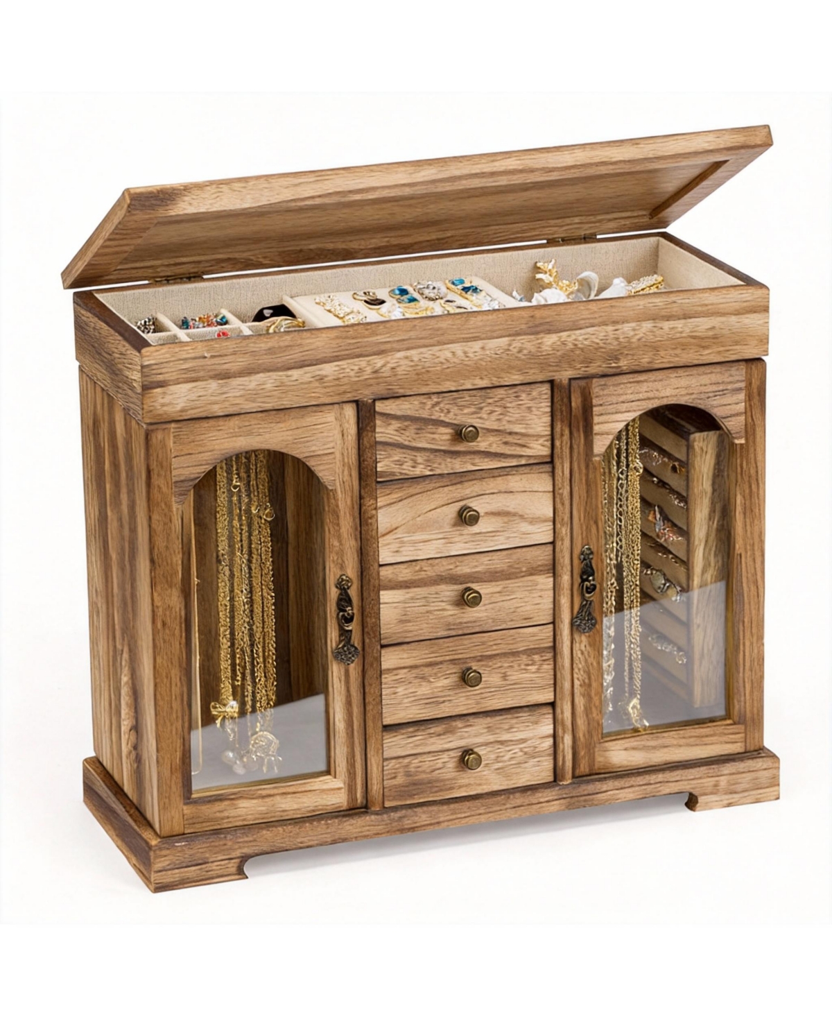 Yigii Rustic 5-Layer Jewelry Box for Women