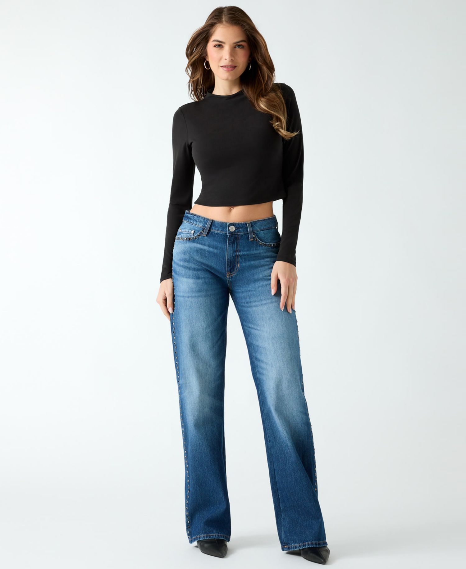 Women's Mid-Rise Slouchy Fit Straight-Leg Jeans