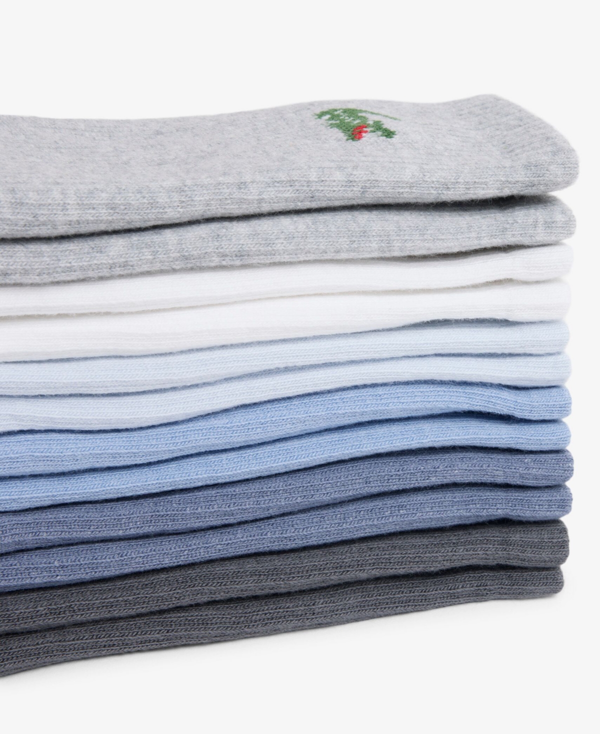 Lacoste Men's Ribbed Cotton-Blend Crew Socks, 6-Pack