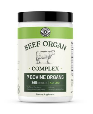 Grass-Fed Beef Organ Complex, 7 Beef Organs, New Zealand Sourced, 360 Capsules