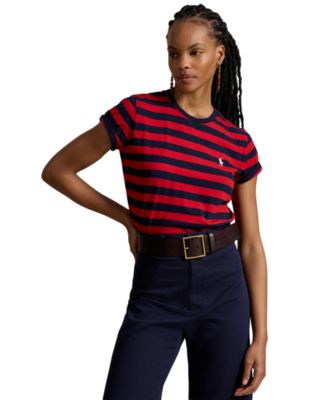 Women's Striped Crewneck Short-Sleeve T-Shirt