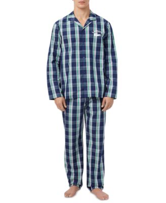 Men's Flannel V-Neck Pajama, 2-Piece Set