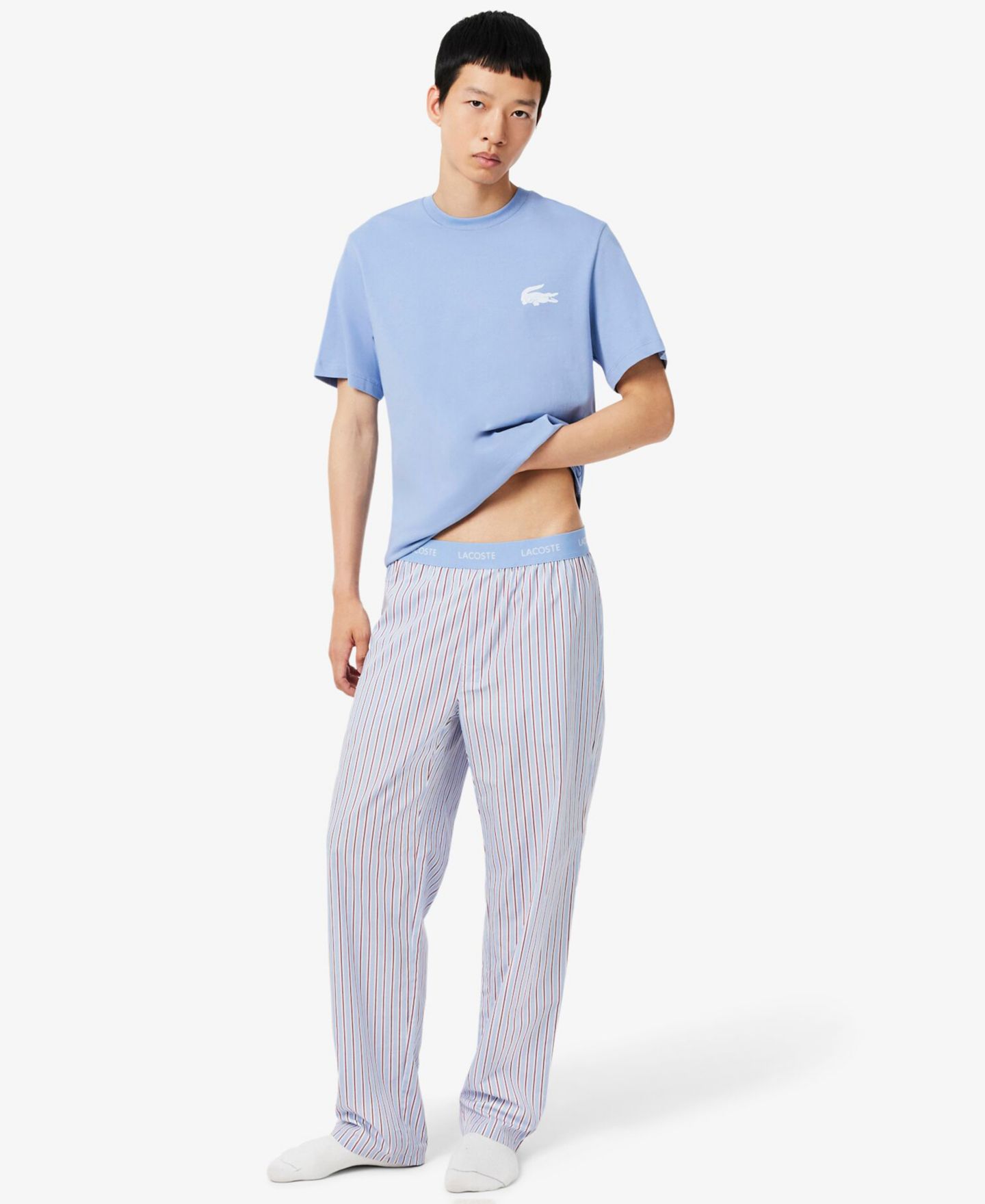 Мужская футболка Lacoste Loungewear Sleep T-Shirt, цвет: Белый — фото 2