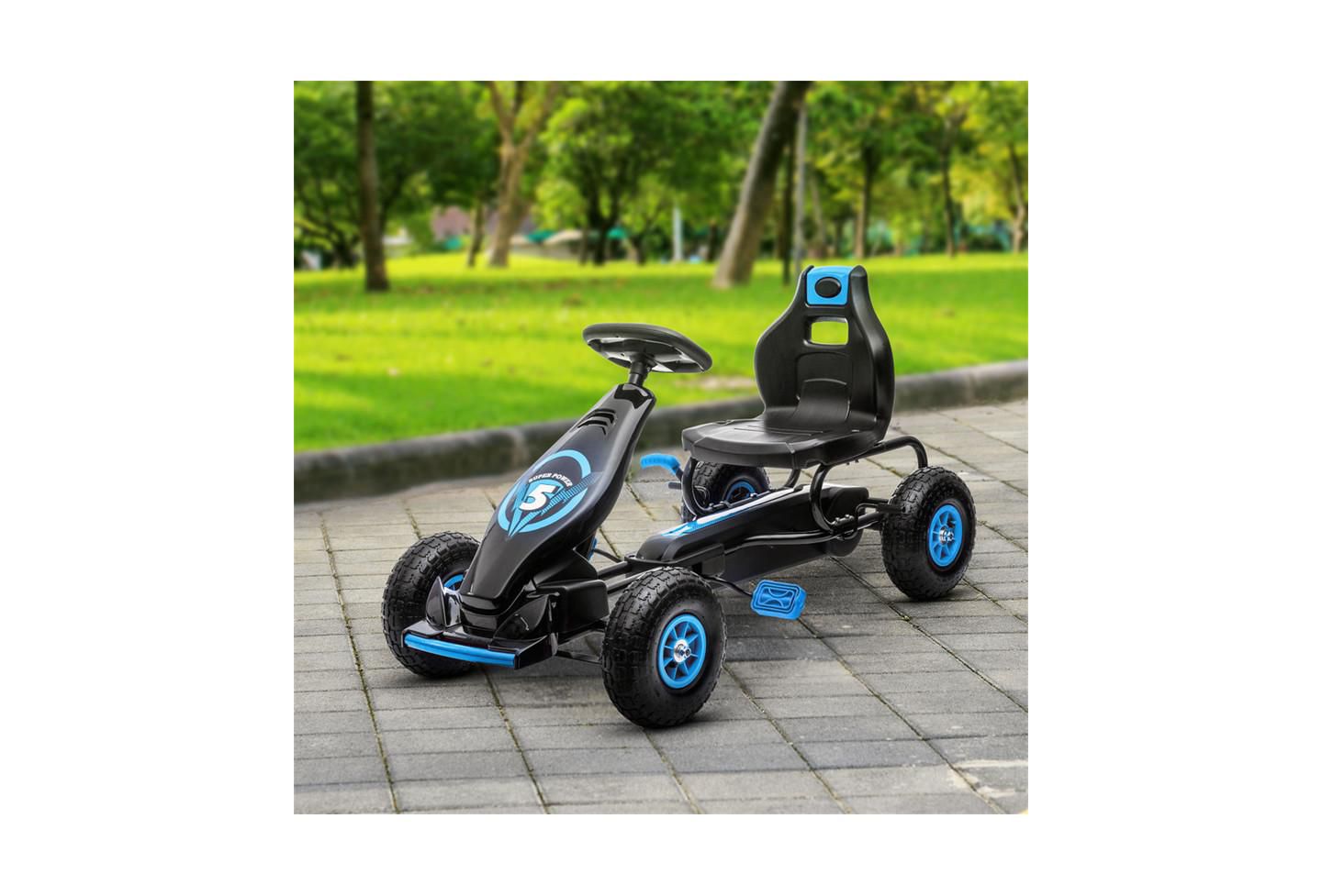 Детская игрушка YOBTOP Kids Pedal Go Kart with Adjustable Seat, Suspension System & Safety Hand Brake Ride-On Toy, 110 lbs Capacity, Ages 5-12, цвет: Синий — фото 9