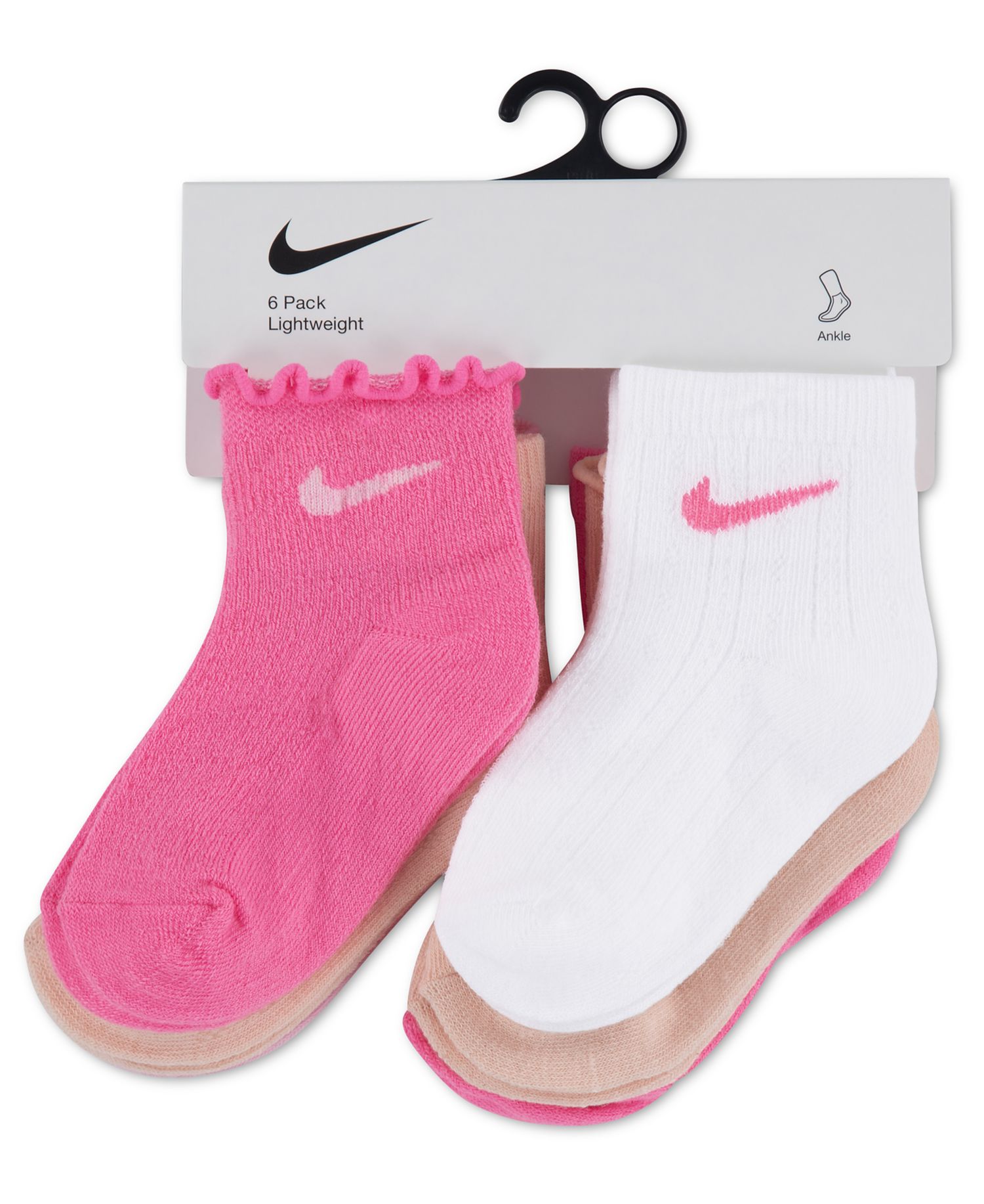 Baby and Toddler Girls' 6M-4T Textured Ankle Socks, 6-Pack