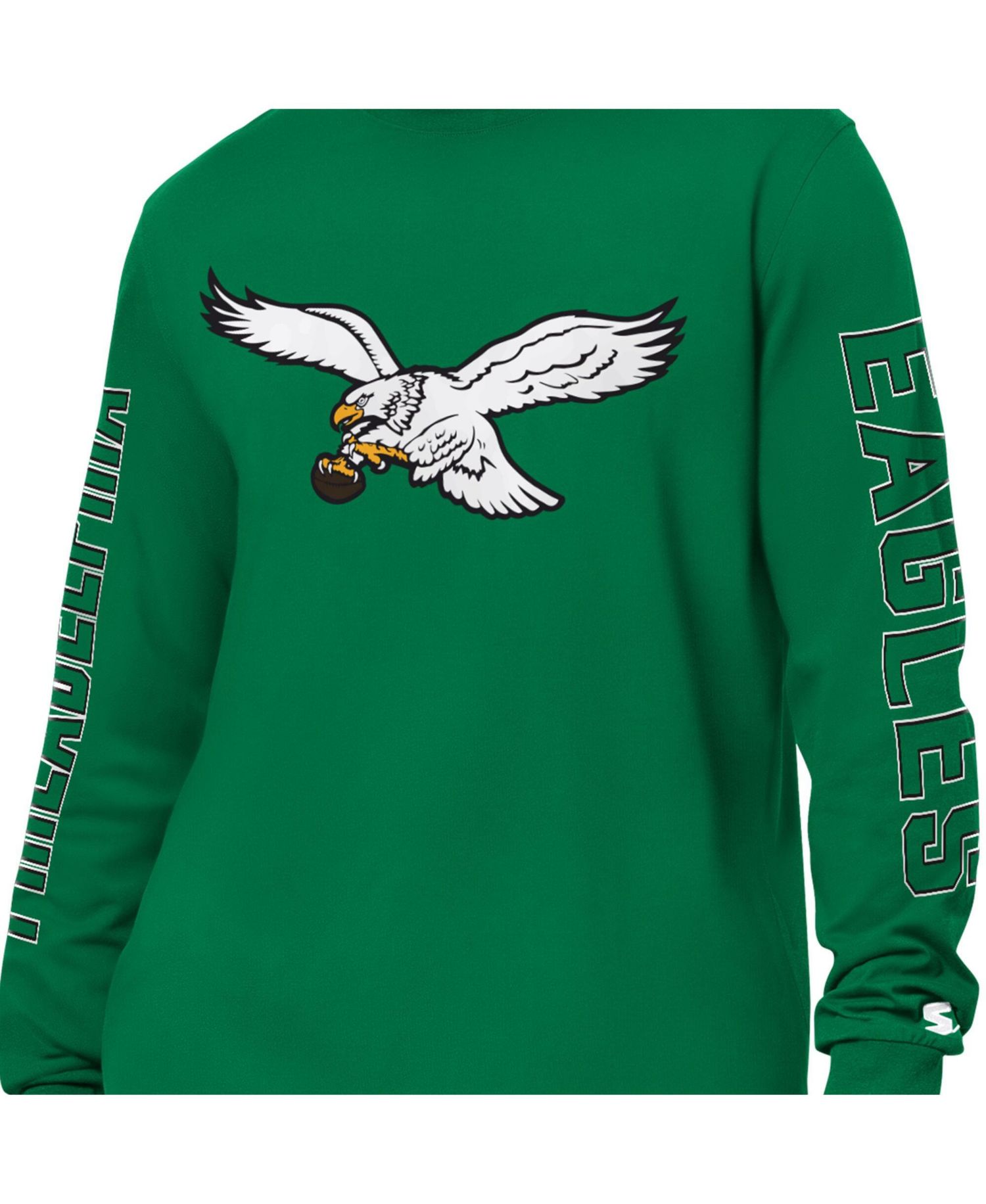 Men's Kelly Green Philadelphia Eagles Clutch Hit II Logo Long-Sleeve T-Shirt