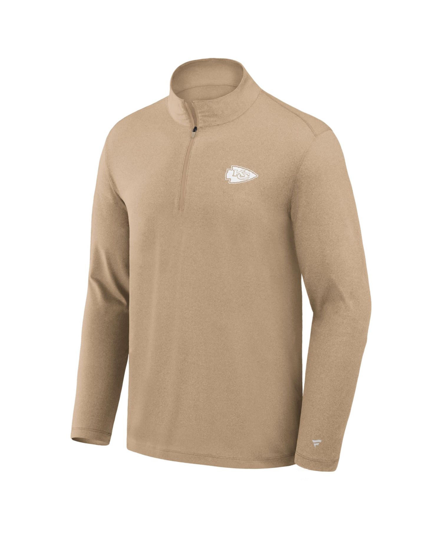 Men's Tan Kansas City Chiefs Clutch Quarter-Zip Pullover Sweatshirt