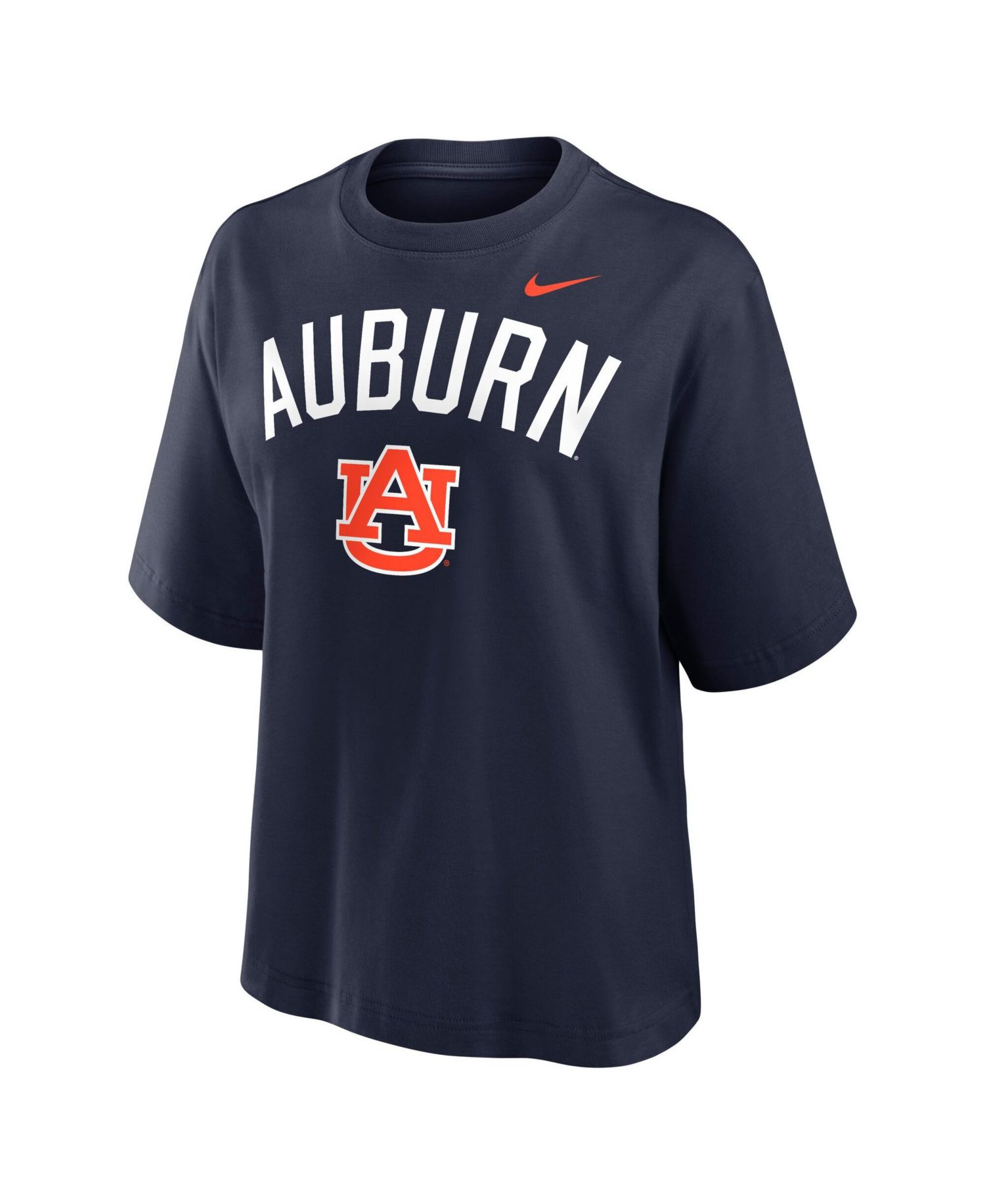 Women's Navy Auburn Tigers Arch Logo Boxy T-Shirt