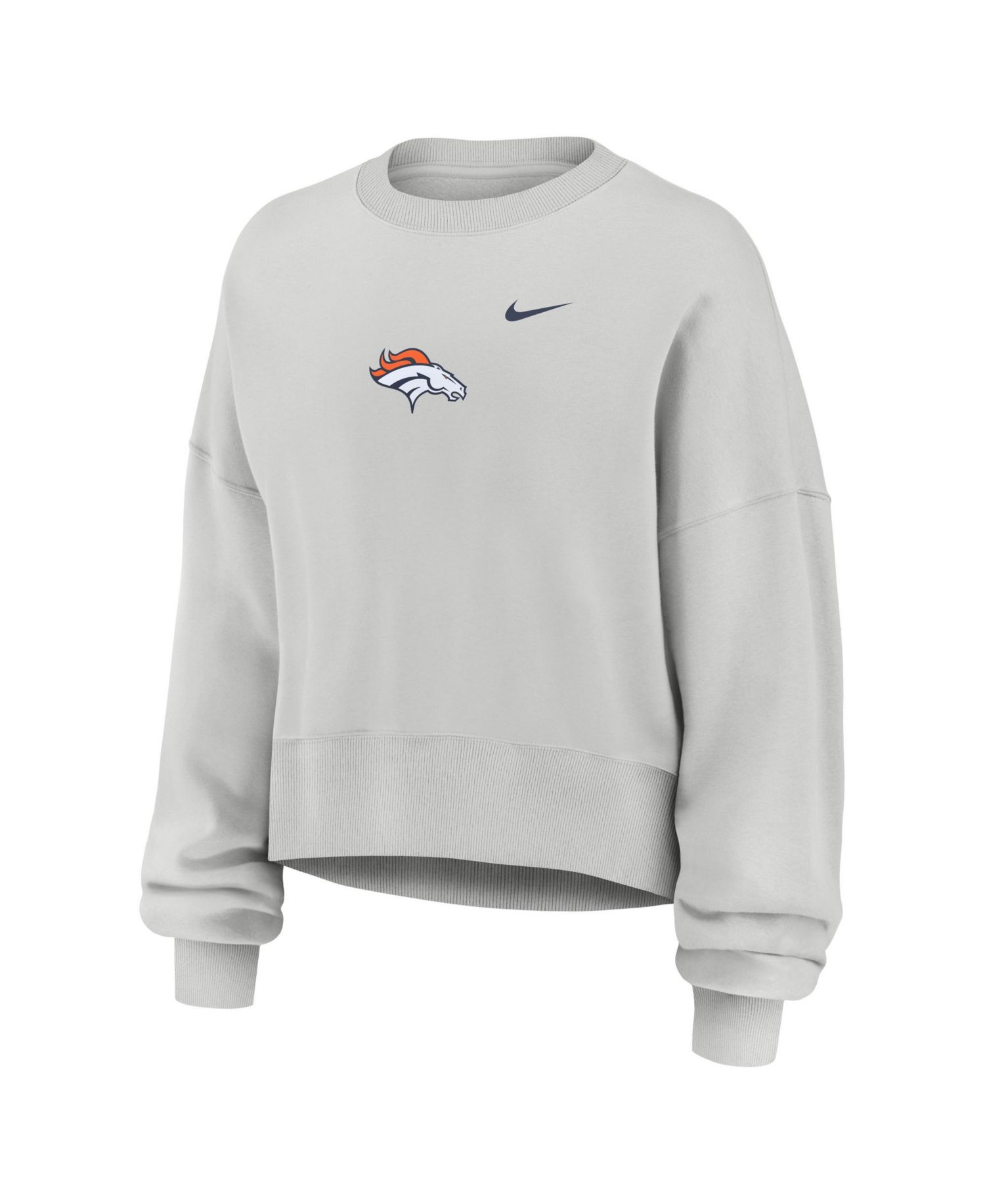 Women's Gray Denver Broncos Oversized Primetime Phoenix Fleece Sweatshirt
