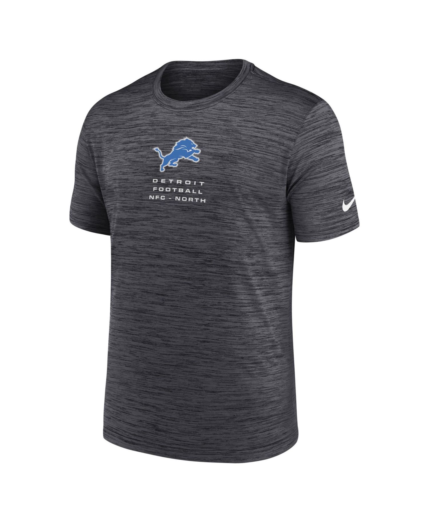 Men's Anthracite Detroit Lions Velocity Ball Carrier Dri-FIT T-Shirt