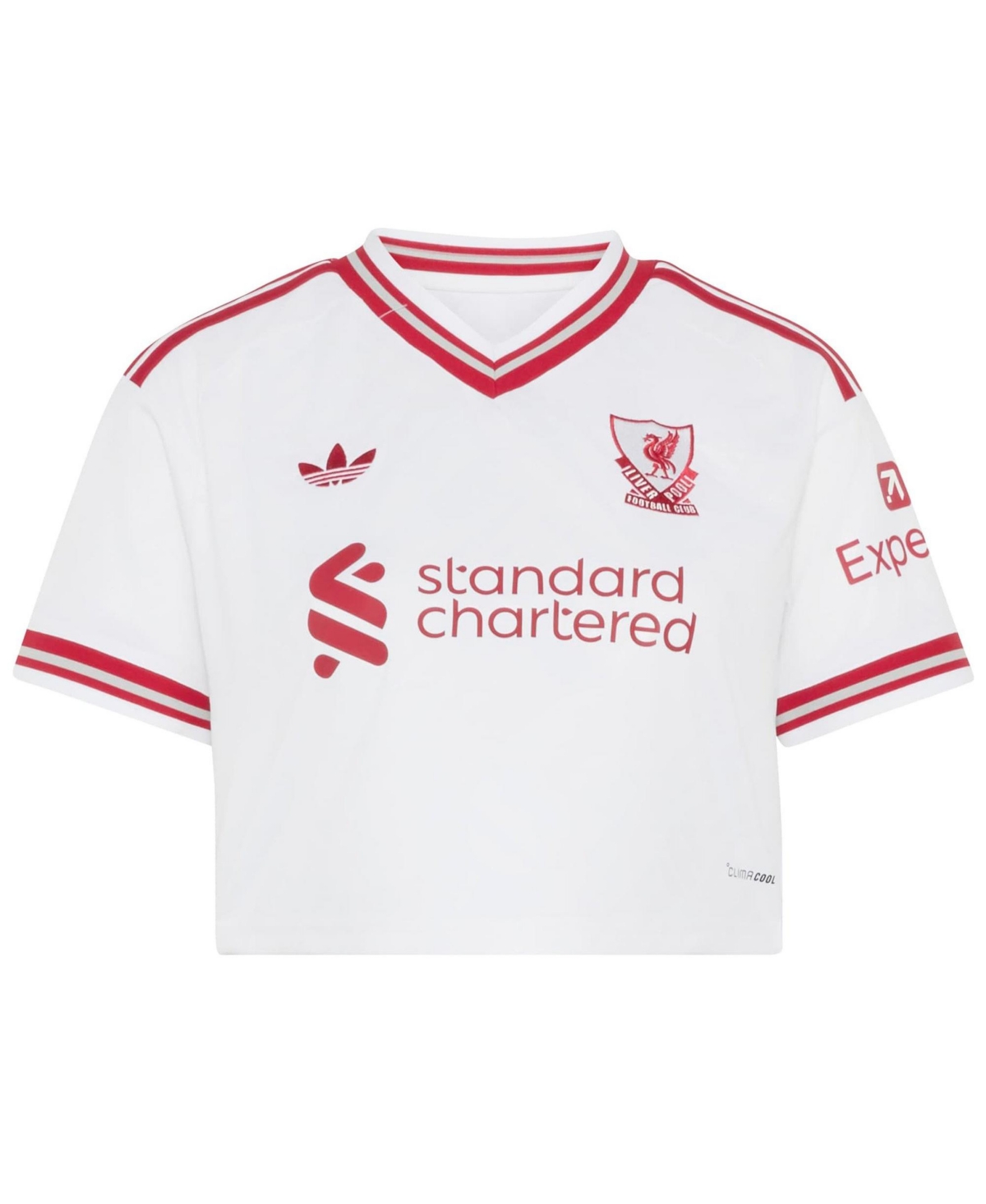 Adidas Women's White Liverpool 2026/27 Away Cropped Replica Jersey