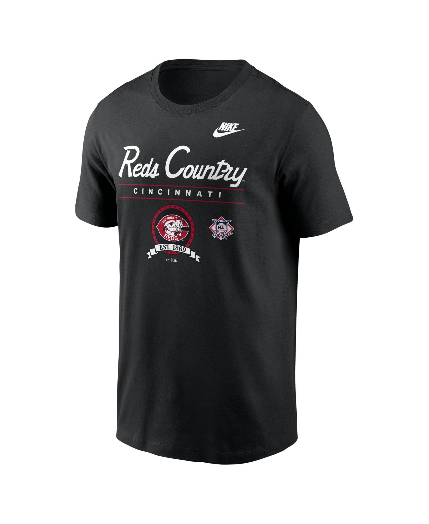 Мужская футболка Nike Black Cincinnati Reds Cooperstown Graphic — фото 3
