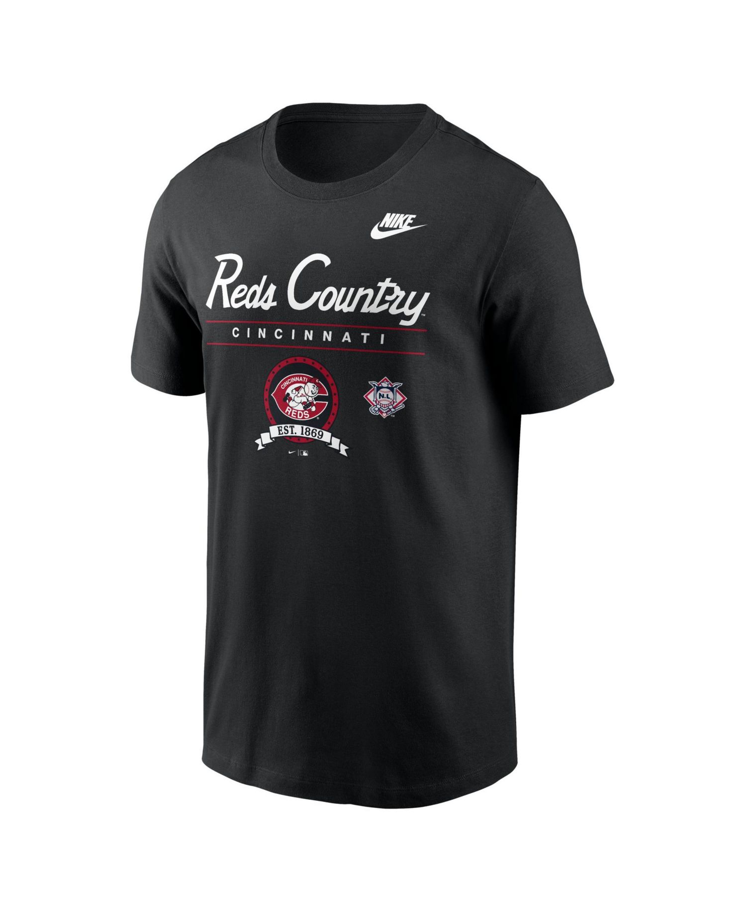 Men's Black Cincinnati Reds Cooperstown Graphic T-Shirt