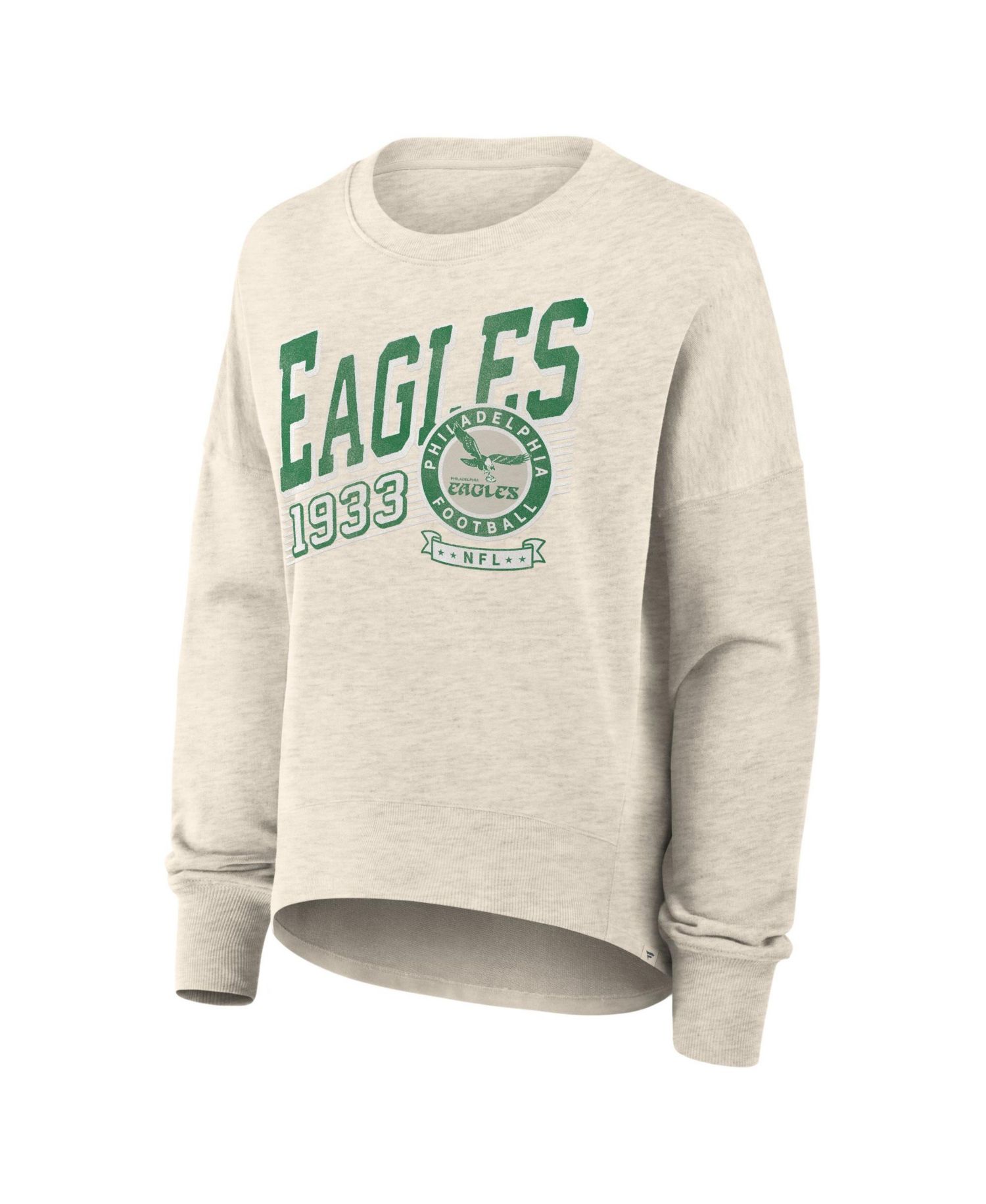Women's Cream Philadelphia Eagles Oversized Heritage Sweatshirt
