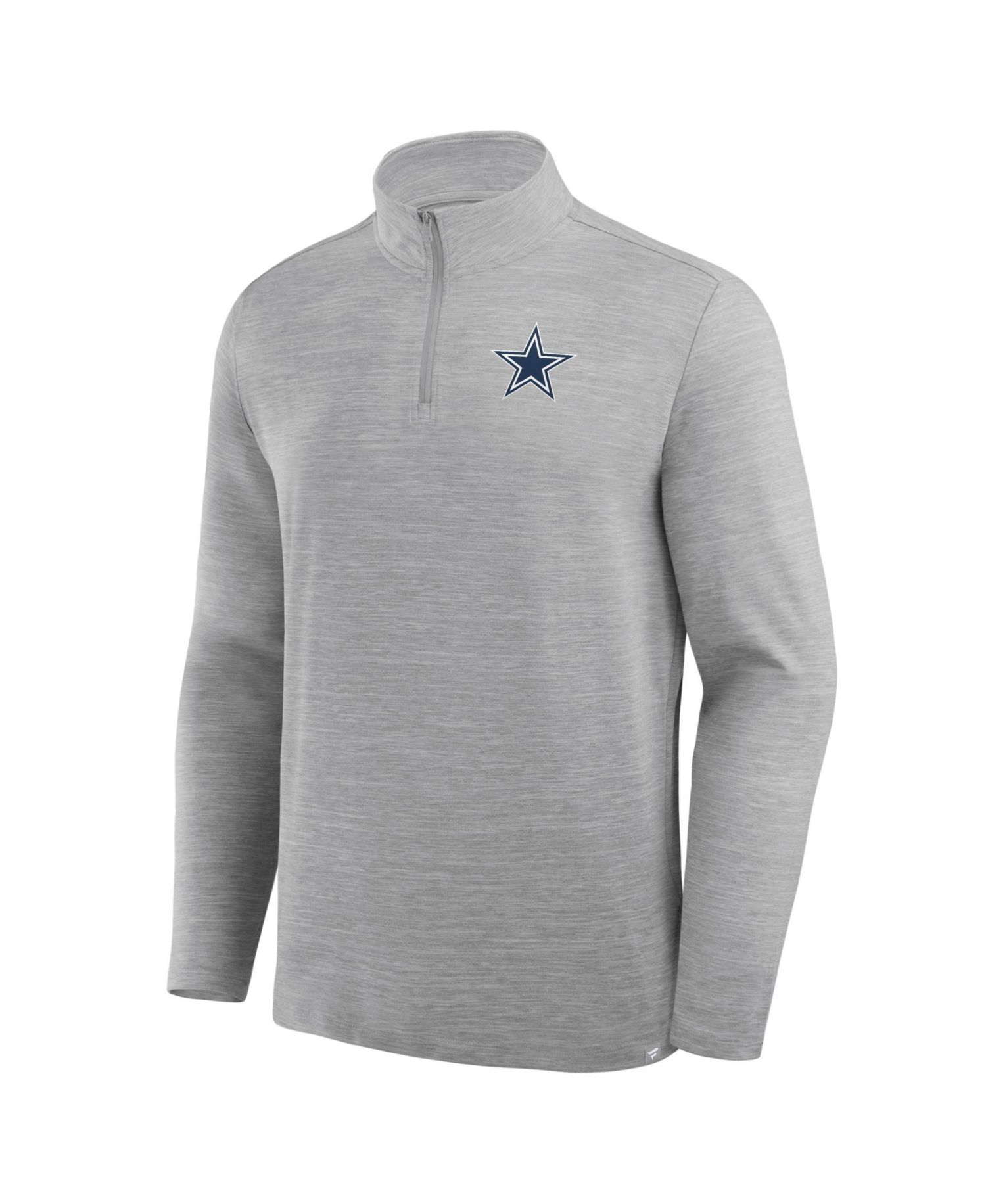 Men's Heather Gray Dallas Cowboys Clutch Quarter-Zip Pullover Sweatshirt