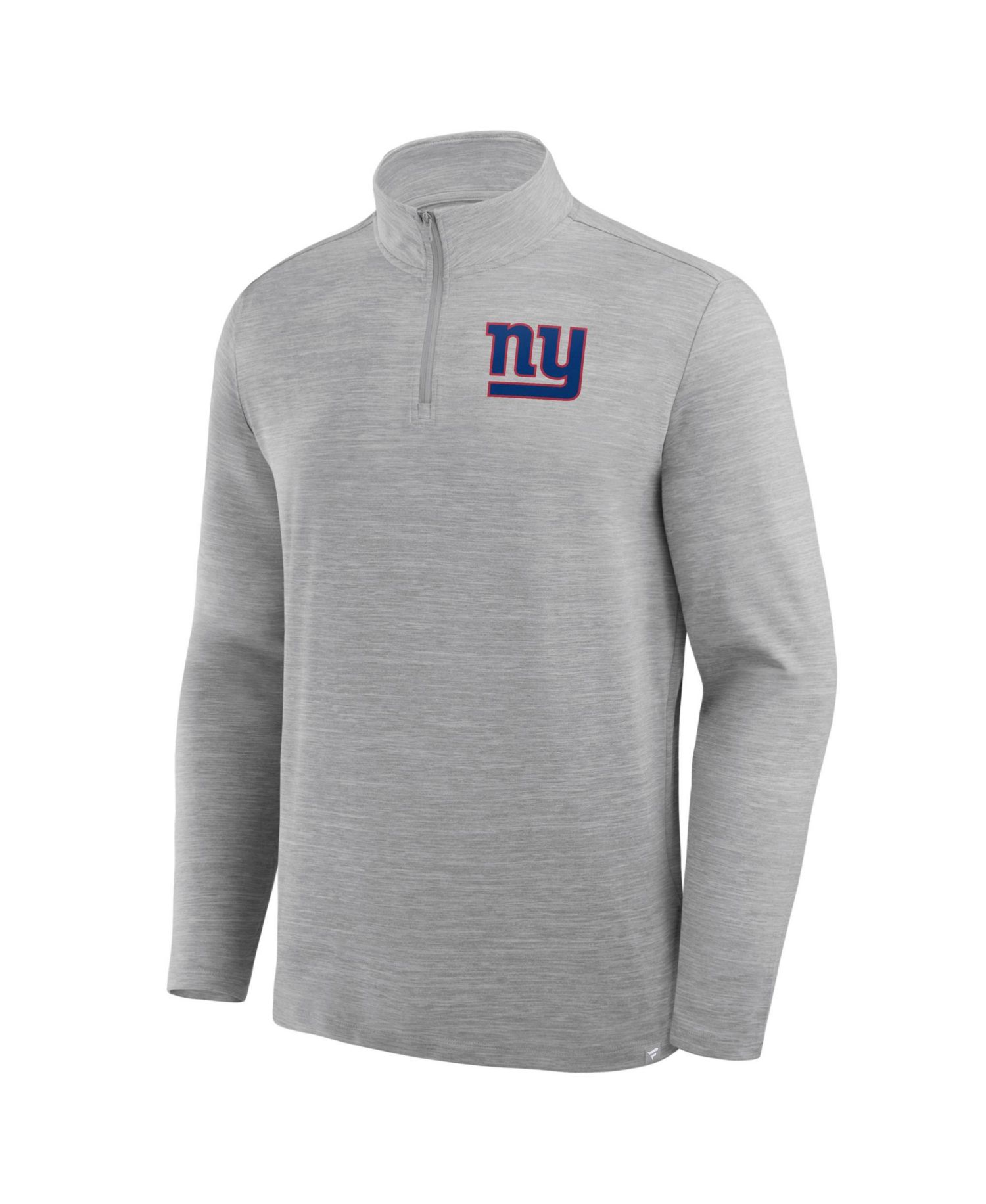 Men's Heather Gray New York Giants Clutch Quarter-Zip Pullover Sweatshirt