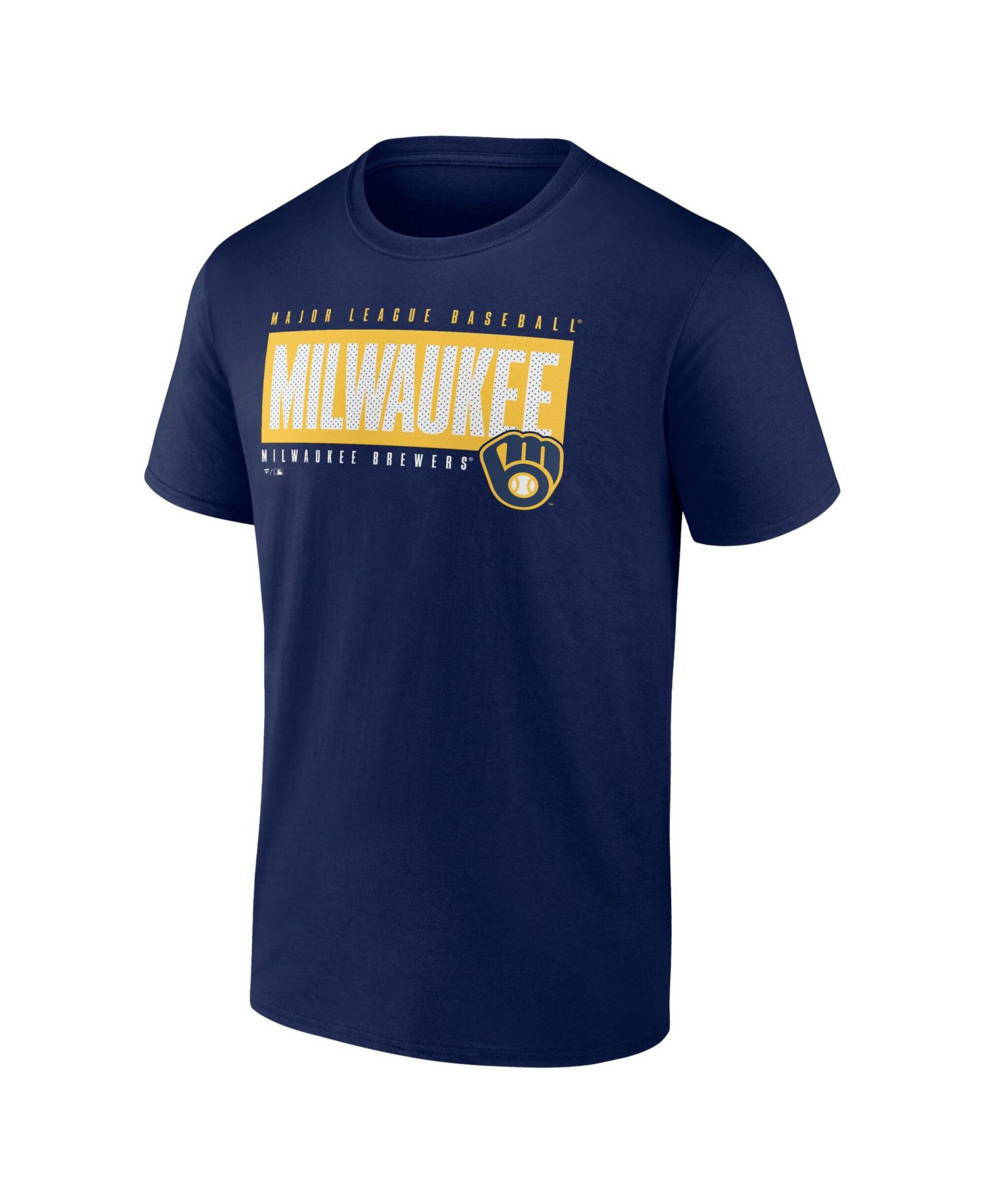 Men's Navy Milwaukee Brewers Blocked Out T-Shirt