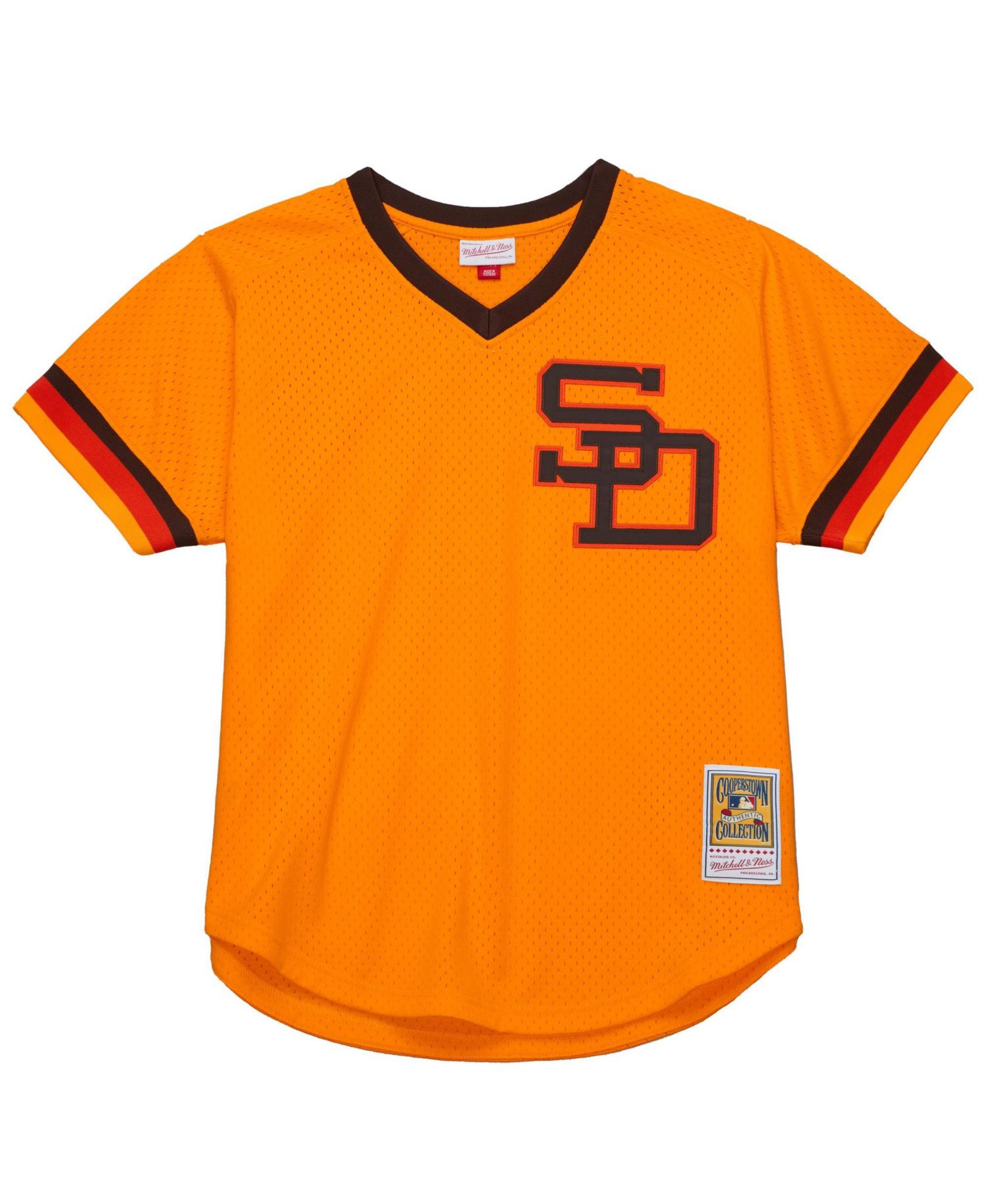 Men's Tony Gwynn Gold San Diego Padres Big Tall Cooperstown Mesh Batting Practice Jersey