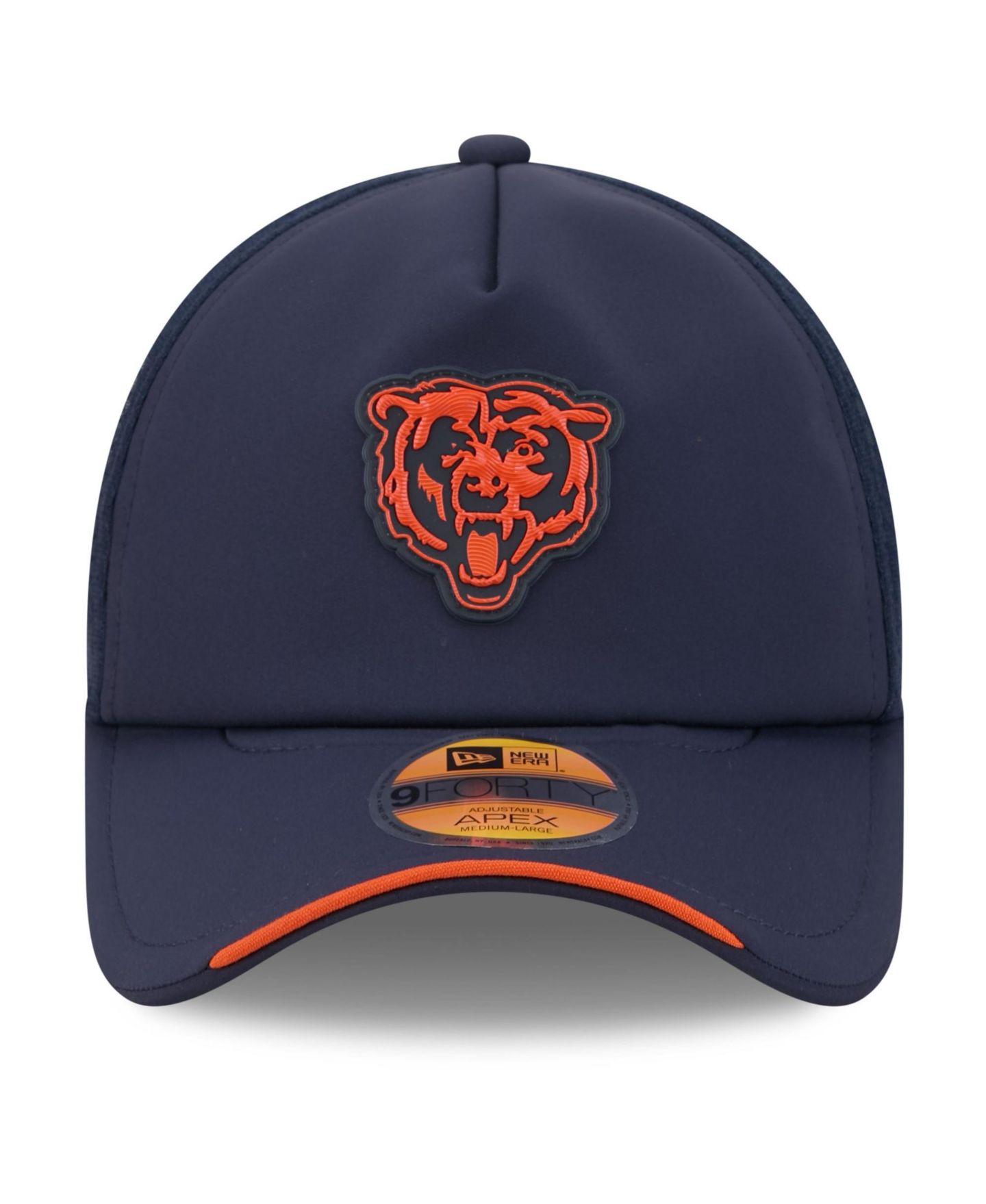 Мужская кепка New Era Navy Chicago Bears 2026 Sideline Apex 9FORTY Adjustable Trucker Hat — фото 5