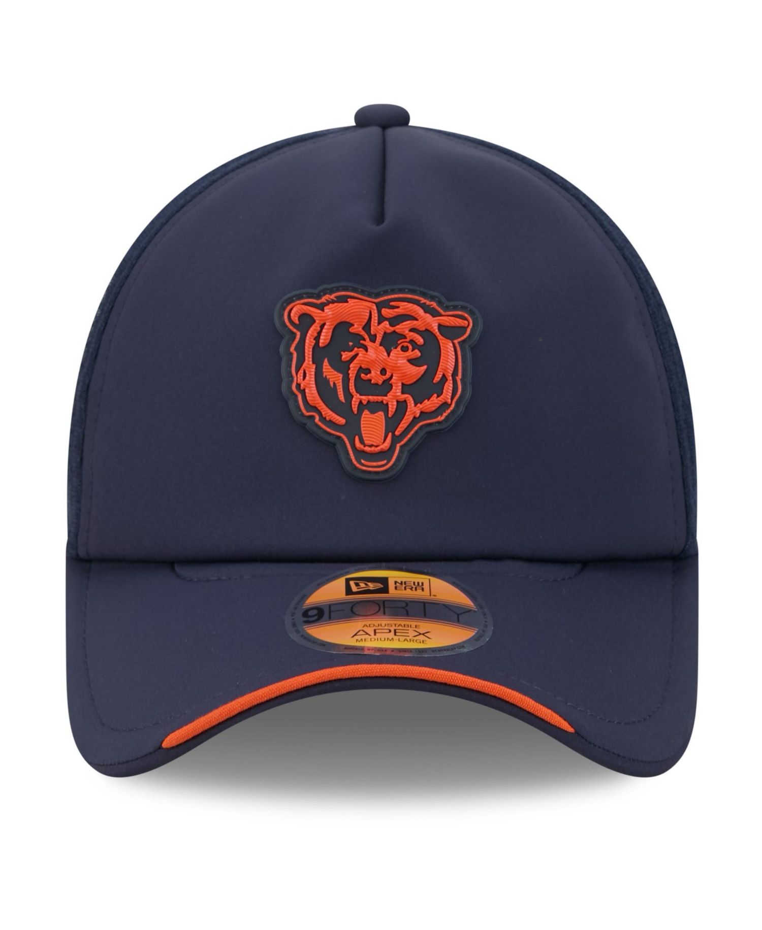 Men's Navy Chicago Bears 2026 Sideline Apex 9FORTY Adjustable Trucker Hat