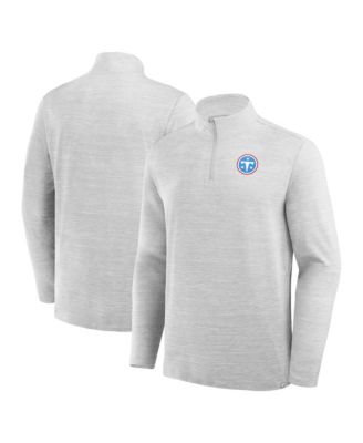 Men's Heather Gray Tennessee Titans Clutch Quarter-Zip Pullover Sweatshirt