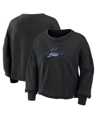 Women's Black Buffalo Bills Oversized Chop Block BoxyLong sleeves Top