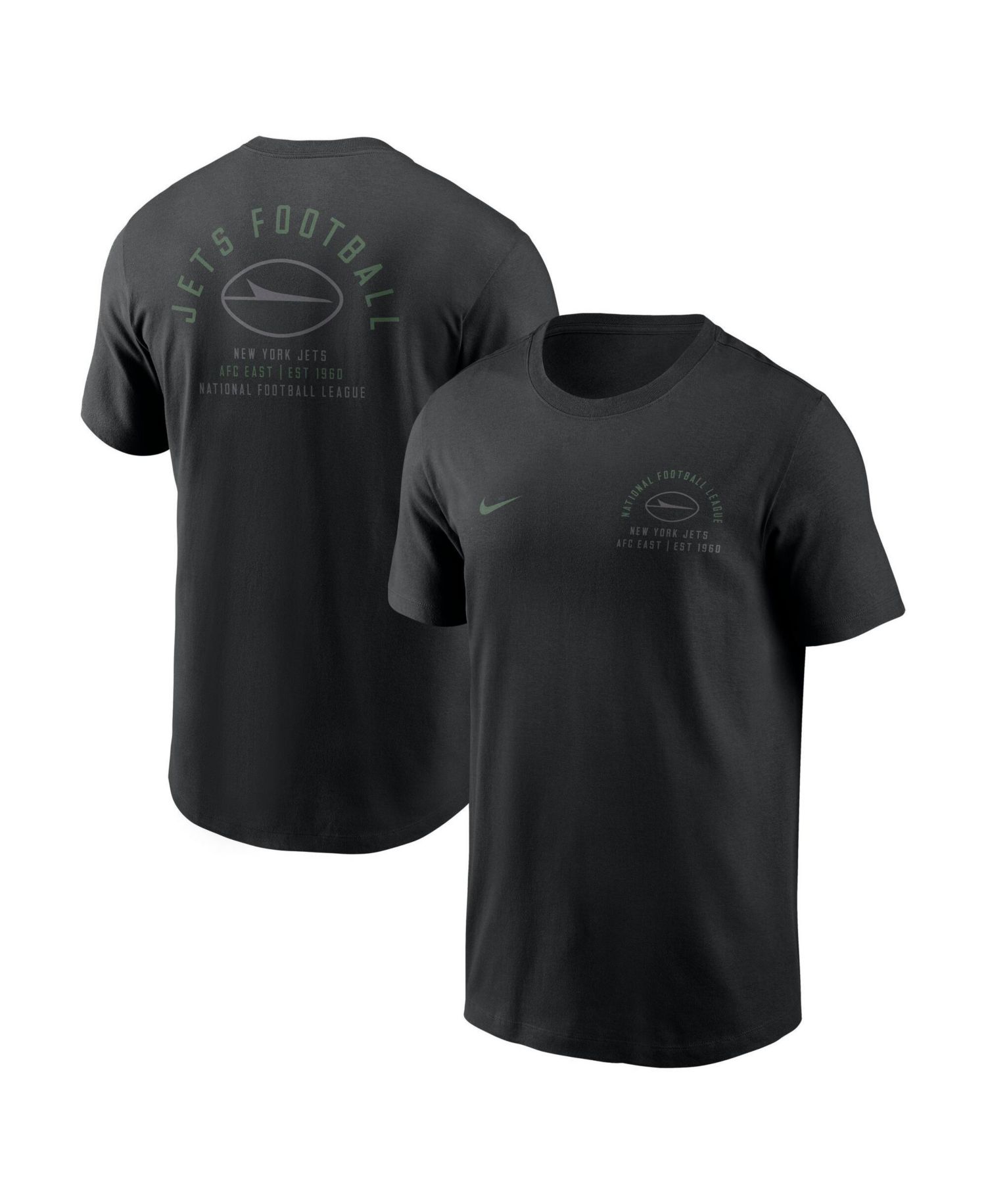 Men's Black New York Jets Split Logo T-Shirt