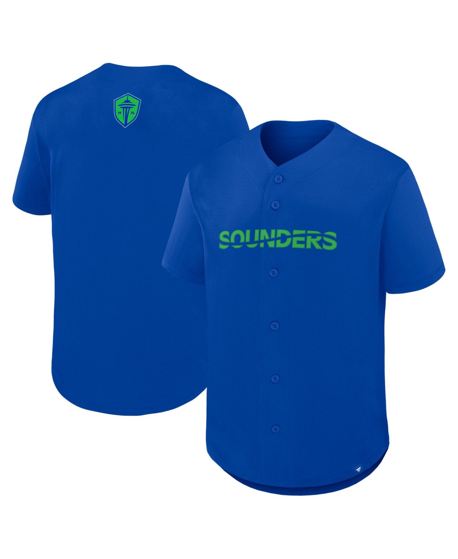 Men's Blue Seattle Sounders FC Maximum Intensity Button-Up Jersey