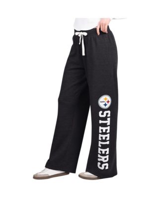 Women's Black Pittsburgh Steelers Field Wide Leg Sweatpants