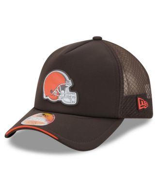Men's Brown Cleveland Browns 2026 Sideline Apex 9FORTY Adjustable Trucker Hat