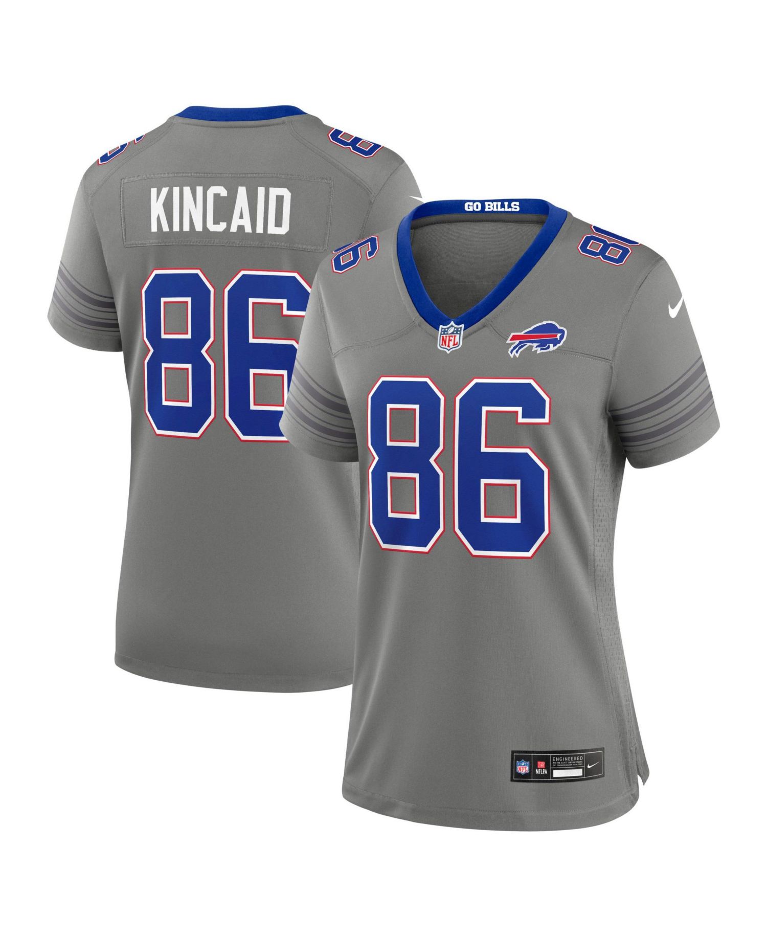 Women's Dalton Kincaid Gray Buffalo Bills Nickel City Game Jersey
