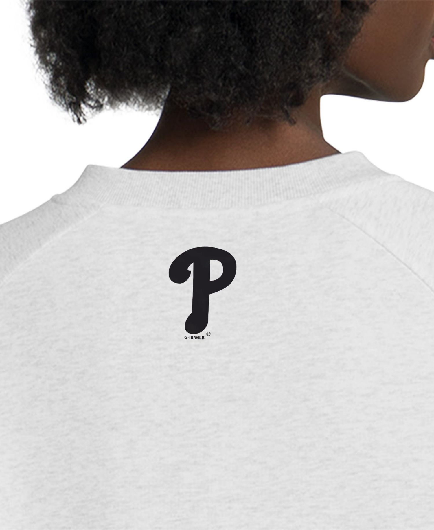 Women's Gray Philadelphia Phillies Show Up Fashion Cropped V-Neck Sweatshirt