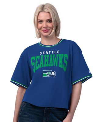 Women's Royal Seattle Seahawks Ace Cropped T-Shirt