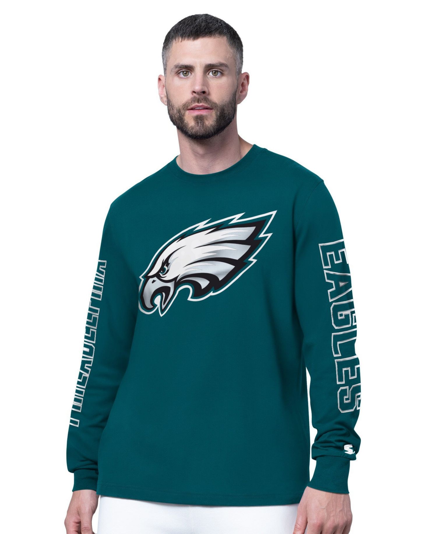 Men's Midnight Green Philadelphia Eagles Clutch Hit II Long-Sleeve T-Shirt