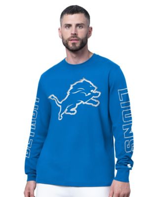 Men's Blue Detroit Lions Clutch Hit II Long-Sleeve T-Shirt