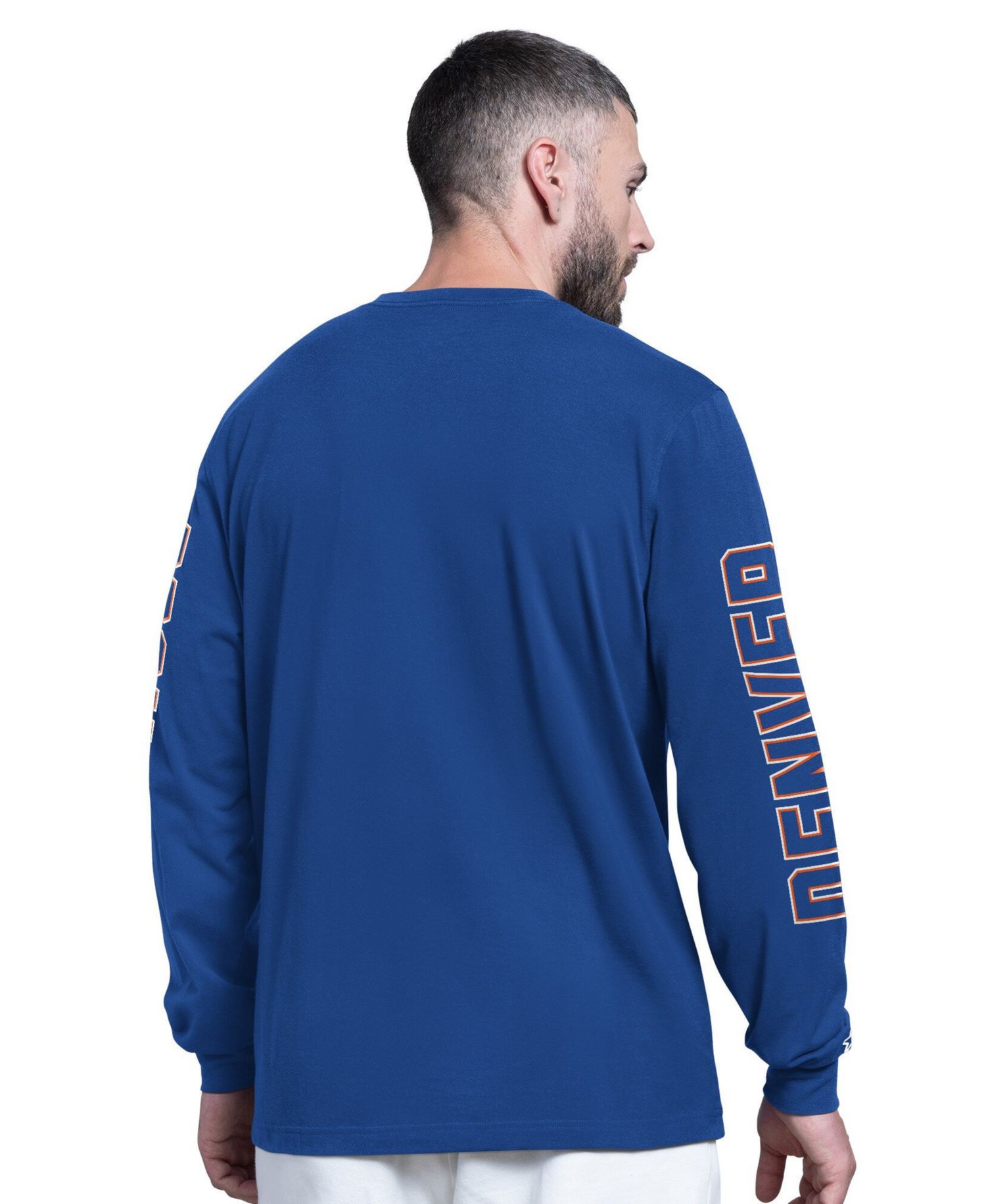 Men's Royal Denver Broncos Clutch Hit II Logo Long-Sleeve T-Shirt