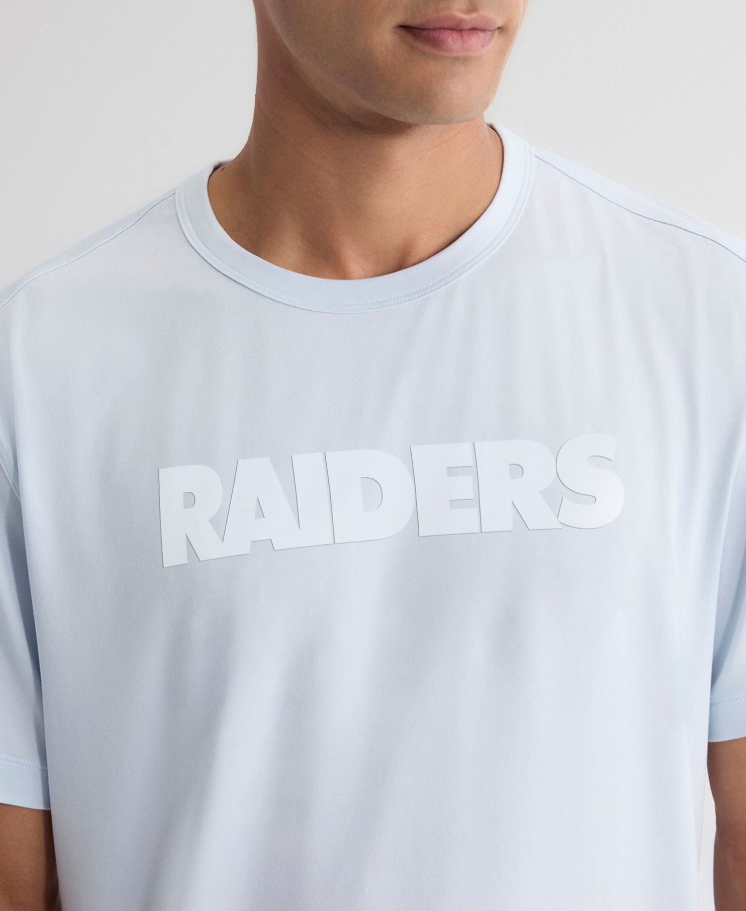 Men's Light Blue Las Vegas Raiders Clutch T-Shirt