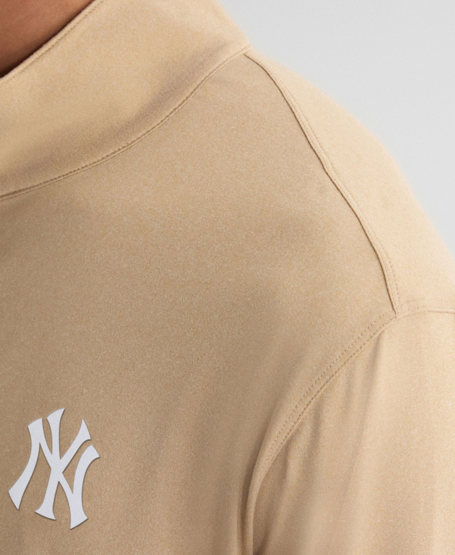 Men's Khaki New York Yankees Clutch Quarter-Zip Pullover Sweatshirt