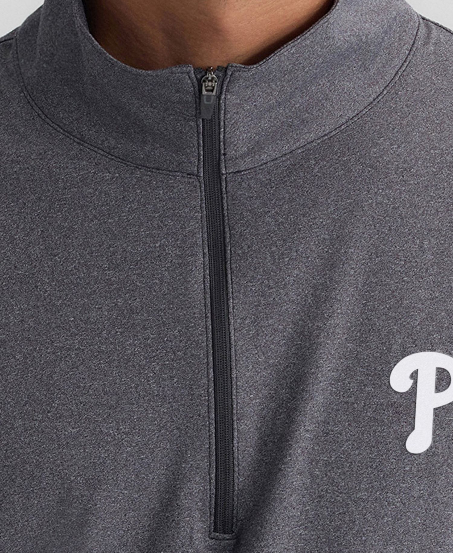 Men's Charcoal Philadelphia Phillies Clutch Quarter-Zip Pullover Sweatshirt