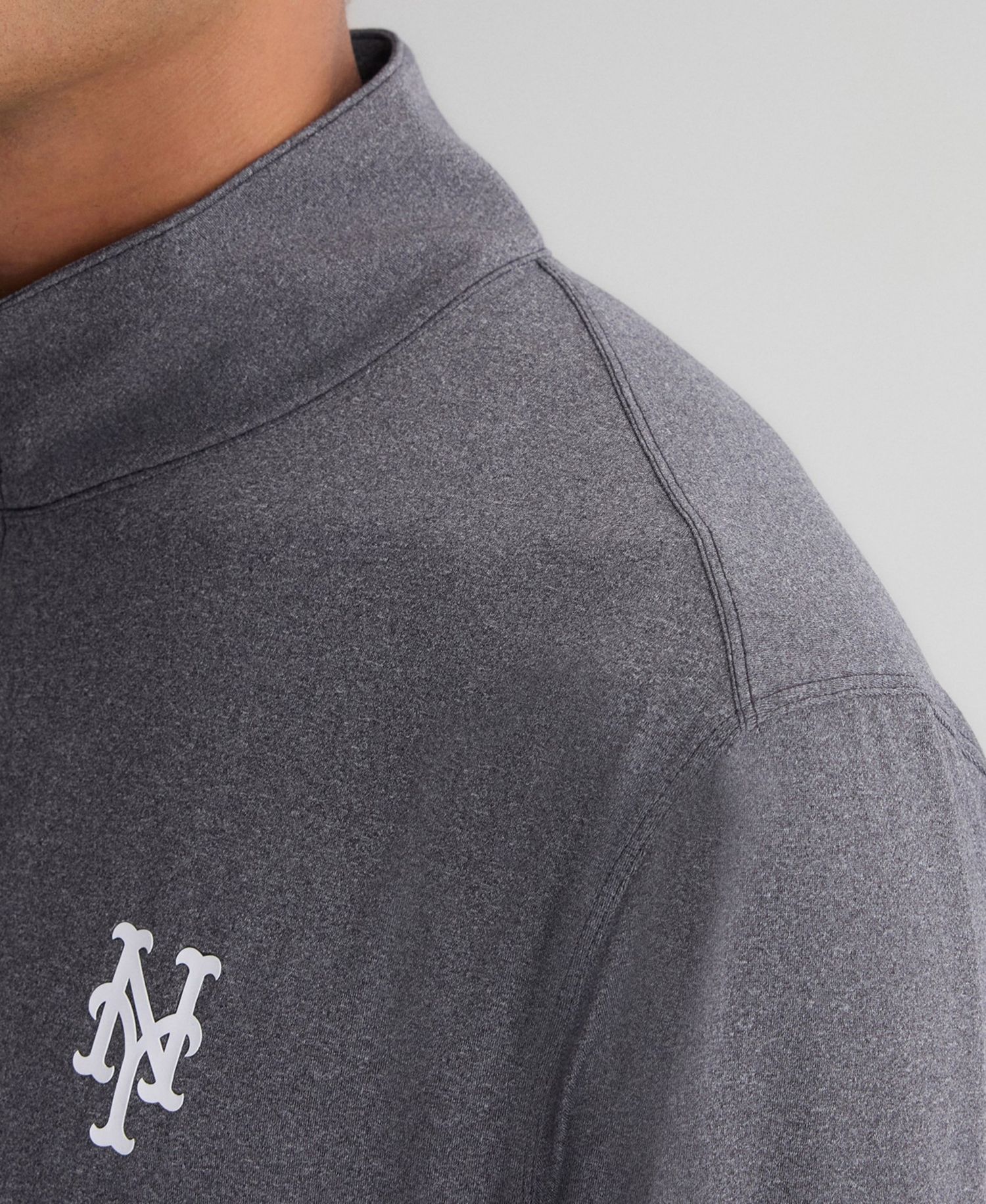 Men's Charcoal New York Mets Clutch Quarter-Zip Pullover Sweatshirt
