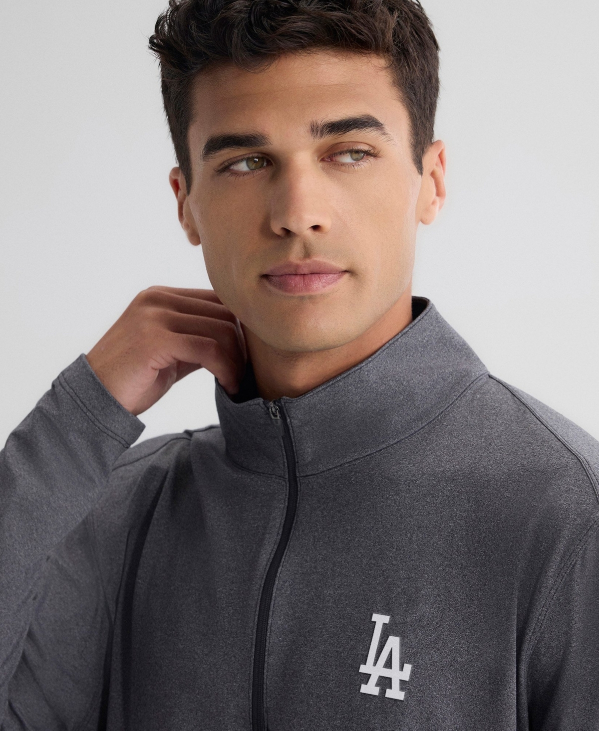Fanatics Men's Charcoal Los Angeles Dodgers Clutch Quarter-Zip Pullover Sweatshirt